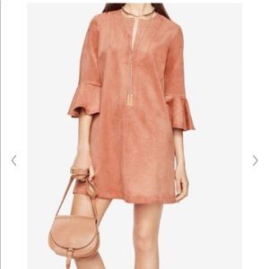 BCBG Cartier Faux Suede Tan MINI dress